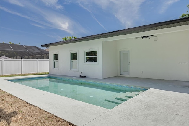 view of swimming pool with fence, a patio area, and a fenced in pool