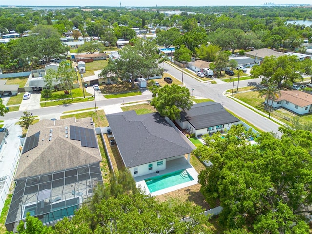 drone / aerial view with a residential view