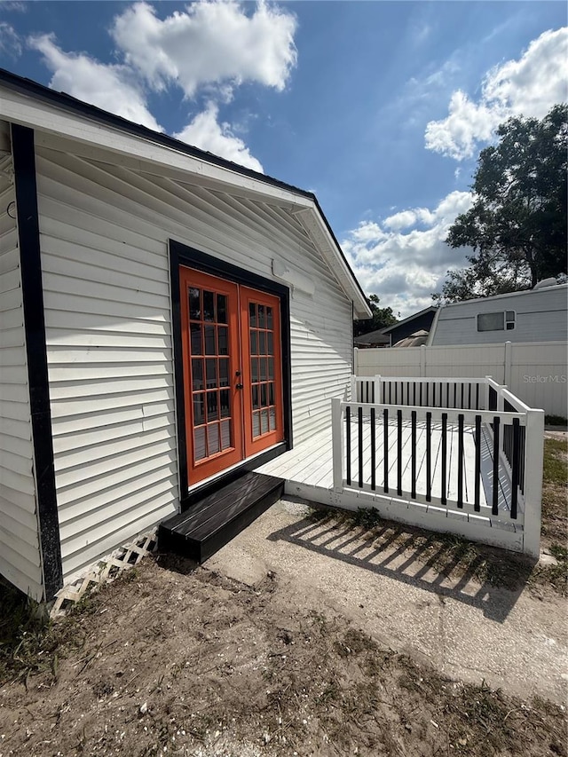 1318 W Broad St, Tampa, FL 33604 - entrance to property featuring french doors and a wooden deck