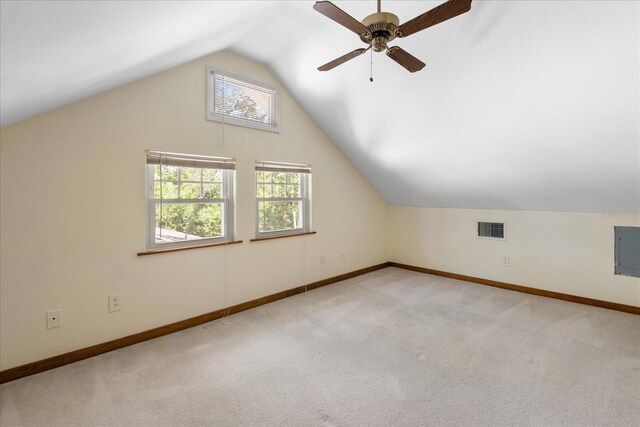 1905 Mckinley St, Clearwater, FL 33765 - bonus room with vaulted ceiling, visible vents, baseboards, and light carpet