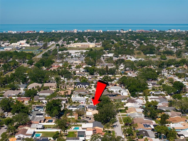 8763 Matthew St, Seminole, FL 33772 - birds eye view of property featuring a water view and a residential view