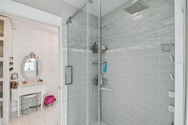 2704 W Main St, Tampa, FL 33607 - bathroom with a shower stall and tile patterned flooring