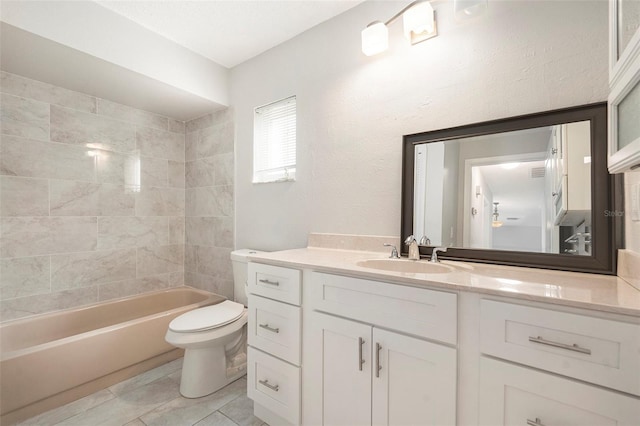 4120 Marine Pkwy, New Port Richey, FL 34652 - full bath with tile patterned flooring, vanity, toilet, and shower / washtub combination