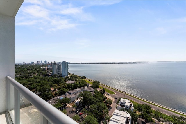 property view of water with a view of city