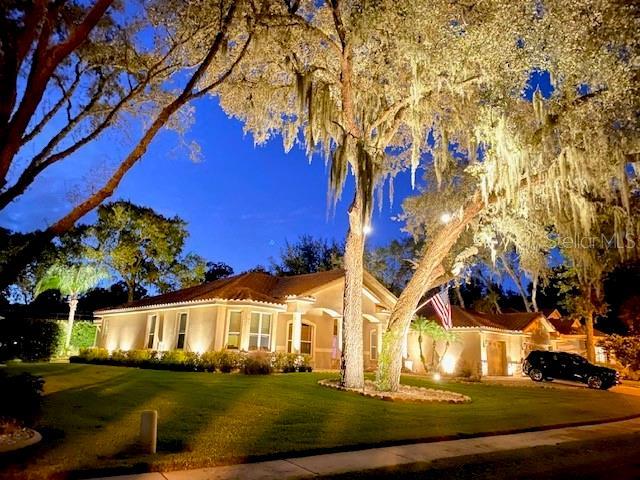 8933 Crescent Forest Blvd, New Port Richey, FL 34654 - view of front of house featuring a front lawn and stucco siding