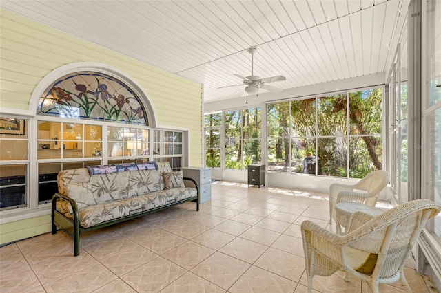 187 Sage Cir, Crystal Beach, FL 34681 - sunroom with ceiling fan and healthy amount of natural light