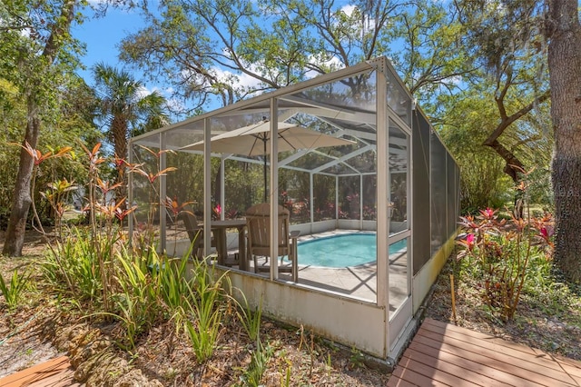 187 Sage Cir, Crystal Beach, FL 34681 - outdoor pool featuring a lanai
