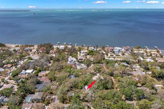 187 Sage Cir, Crystal Beach, FL 34681 - aerial view of property's location with nearby suburban area and a large body of water