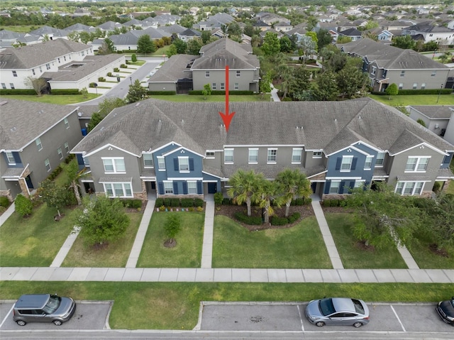 aerial view with a residential view