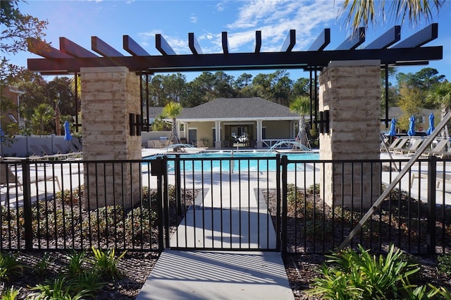 5509 Cumberland Star Ct, Lutz, FL 33558 - community pool featuring fence, a patio, and a pergola