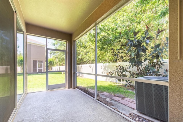 view of unfurnished sunroom