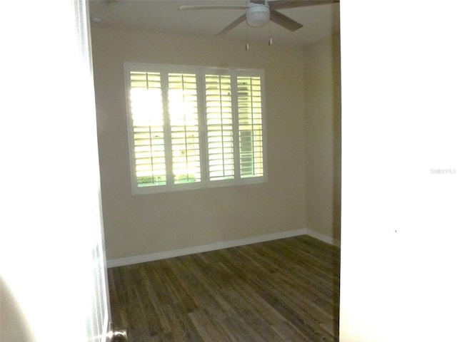 8890 SW 104th Cir, Ocala, FL 34481 - unfurnished room with ceiling fan, wood finished floors, and baseboards
