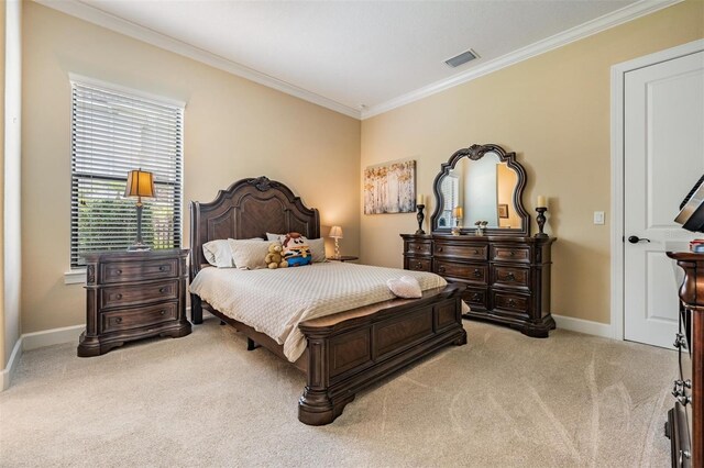 1509 Amarone Pl, Lutz, FL 33548 - bedroom featuring light colored carpet, crown molding, and baseboards