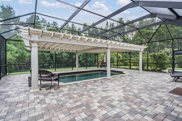 1509 Amarone Pl, Lutz, FL 33548 - view of pool with a patio, a pergola, and a lanai