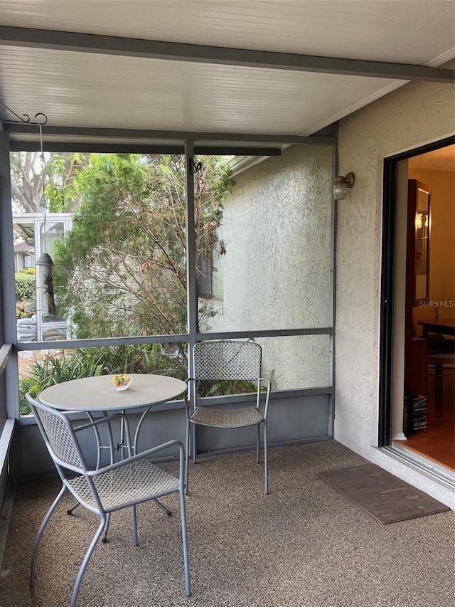 view of sunroom