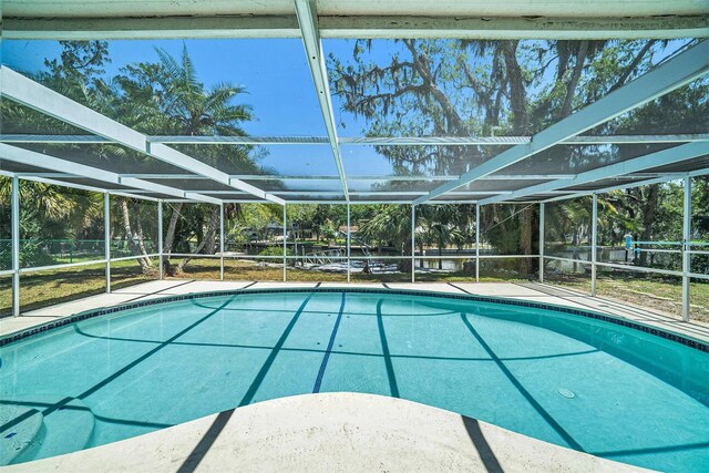 pool featuring a patio and a lanai