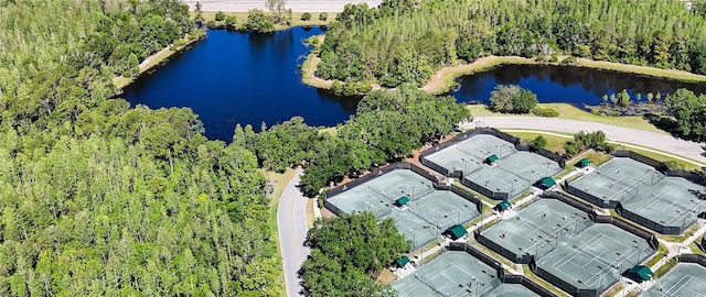 9159 Highland Ridge Way, Tampa, FL 33647 - drone / aerial view featuring a view of trees and a water view