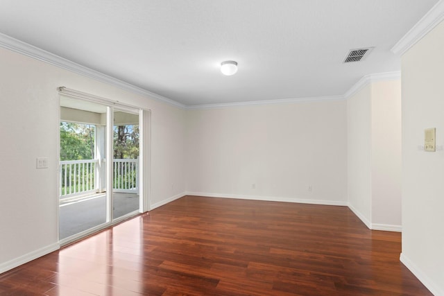 20123 Bay Cedar Ave, Tampa, FL 33647 - empty room featuring baseboards, wood finished floors, visible vents, and ornamental molding
