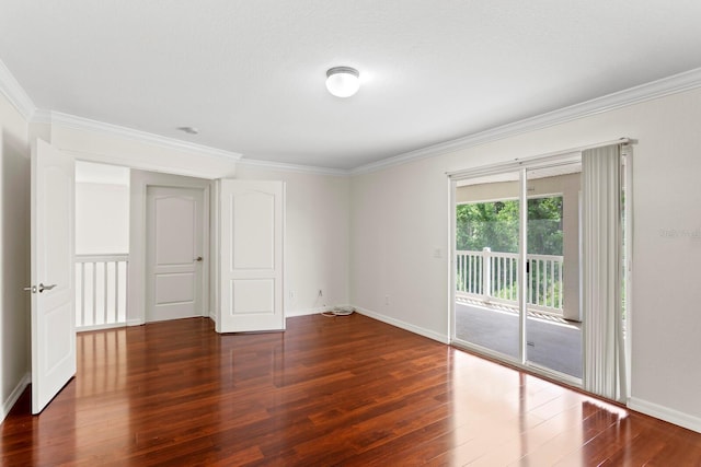 20123 Bay Cedar Ave, Tampa, FL 33647 - spare room featuring baseboards, ornamental molding, and wood finished floors