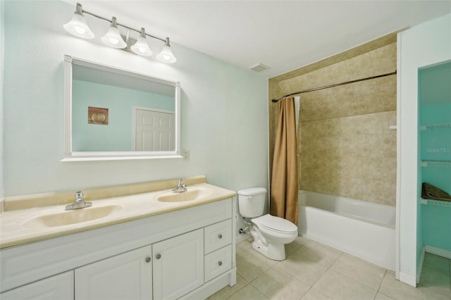 6518 Paw Pl, Land O Lakes, FL 34639 - full bath with toilet, tile patterned flooring, a sink, and visible vents