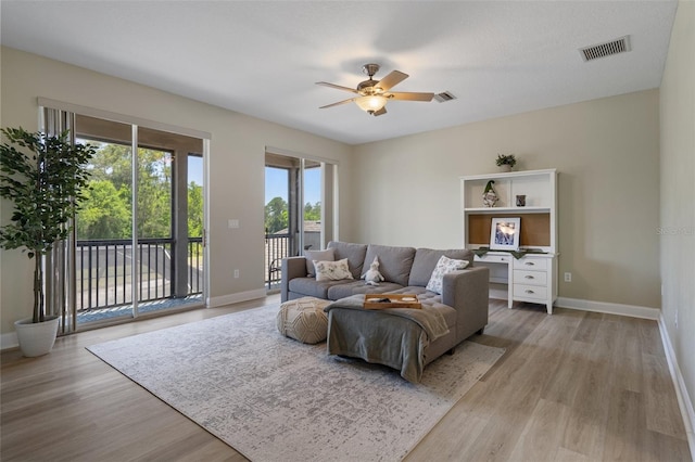 27318 Sora Blvd, Wesley Chapel, FL 33544 - living area featuring baseboards, light wood finished floors, and a healthy amount of sunlight