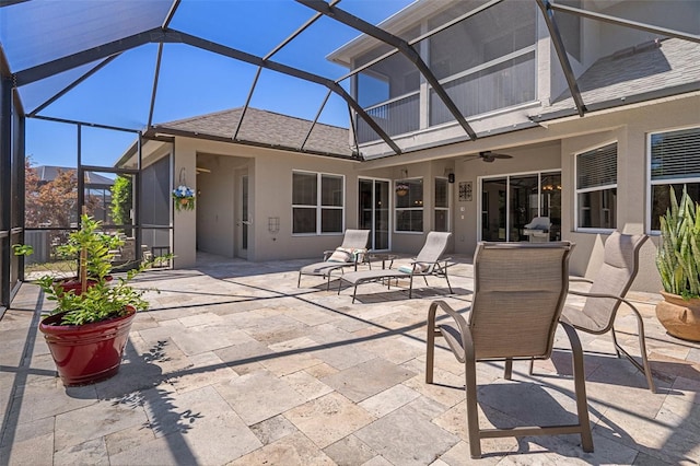 27318 Sora Blvd, Wesley Chapel, FL 33544 - view of patio featuring a lanai and ceiling fan