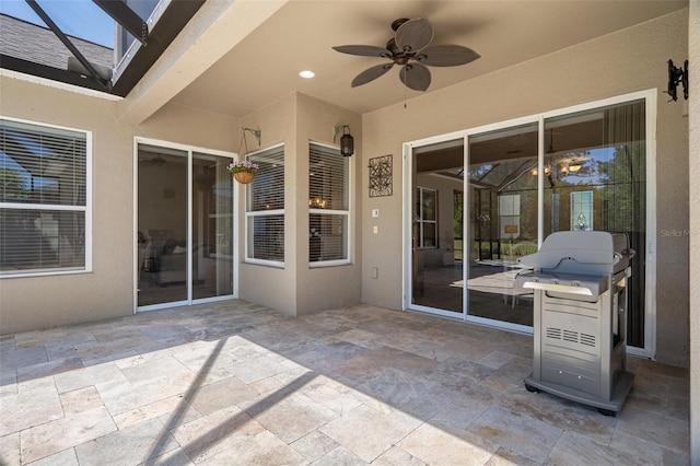 27318 Sora Blvd, Wesley Chapel, FL 33544 - view of patio featuring area for grilling and ceiling fan