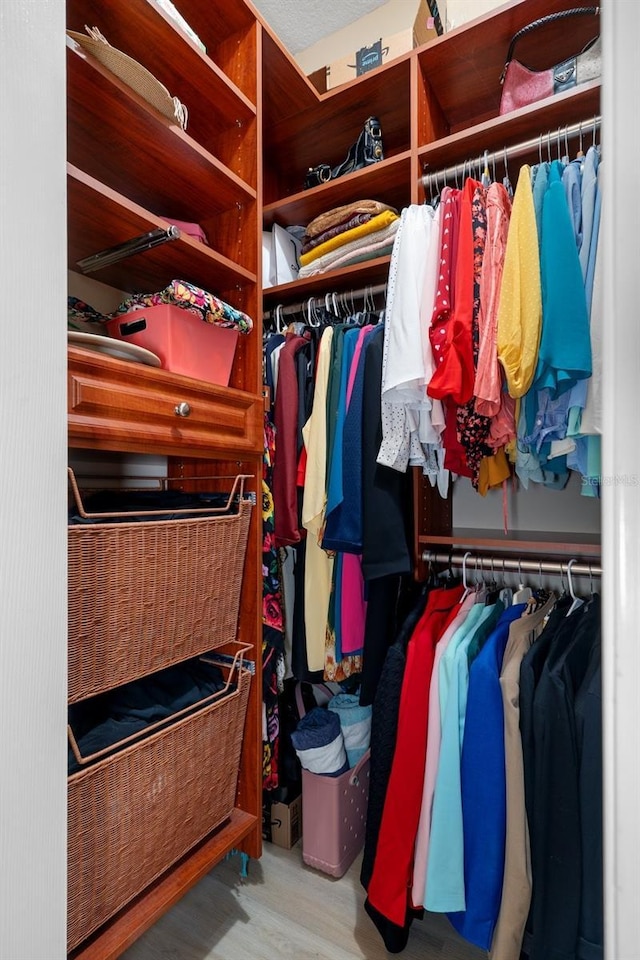 27318 Sora Blvd, Wesley Chapel, FL 33544 - walk in closet featuring wood finished floors