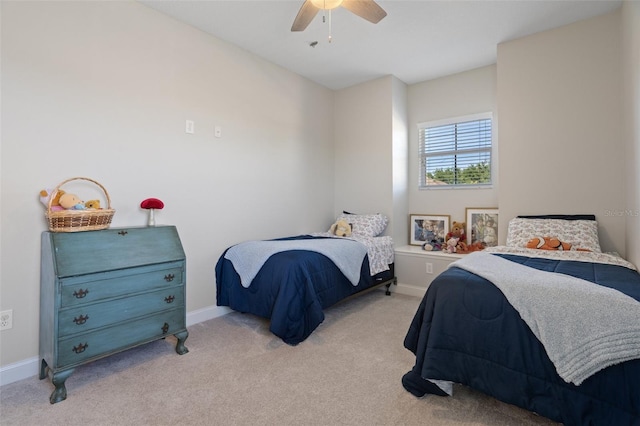 27318 Sora Blvd, Wesley Chapel, FL 33544 - bedroom with carpet flooring, baseboards, and ceiling fan