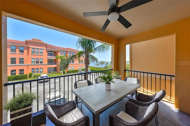 2739 Via Capri Unit 1024, Clearwater, FL 33764 - balcony with a ceiling fan and outdoor dining area