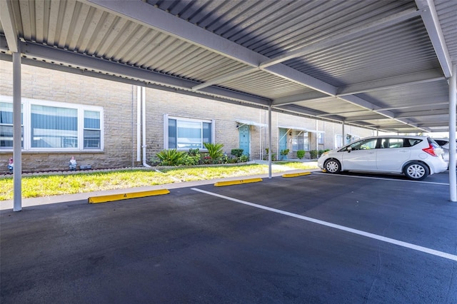 view of covered parking lot