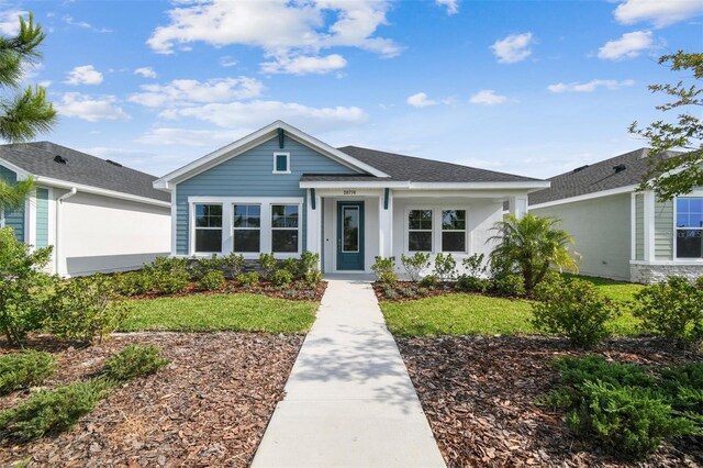 28776 Rambutan Dr, Wesley Chapel, FL 33543 - view of front of home with a front lawn and roof with shingles