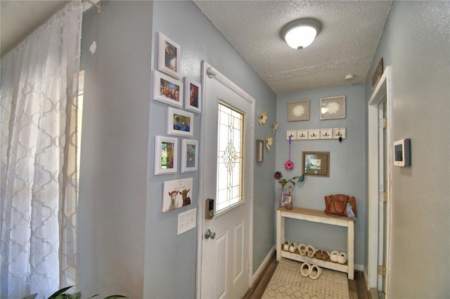 53 Paine Dr, Winter Haven, FL 33884 - entryway with wood finished floors, baseboards, and a textured ceiling