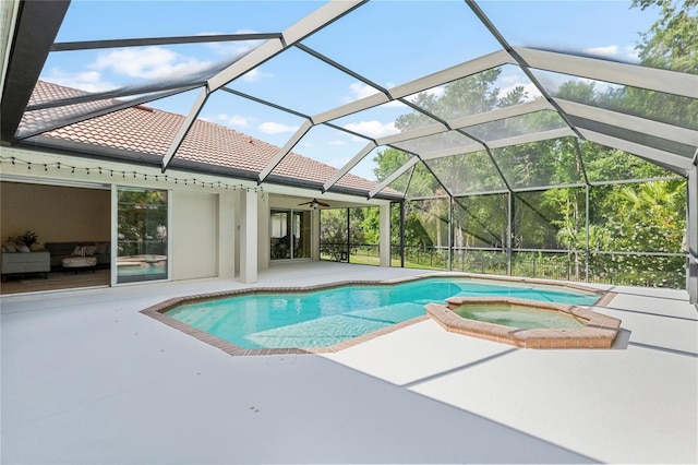 17206 Emerald Chase Dr, Tampa, FL 33647 - view of pool featuring a patio area and a pool with connected hot tub