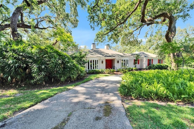 1603 Cottagewood Dr, Brandon, FL 33510 - ranch-style house featuring a chimney and driveway