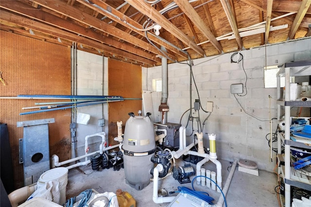 1603 Cottagewood Dr, Brandon, FL 33510 - unfinished basement with concrete block wall
