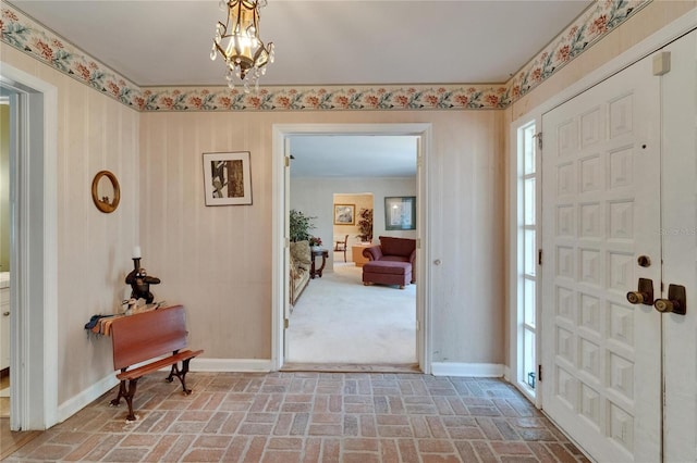 1603 Cottagewood Dr, Brandon, FL 33510 - entrance foyer featuring brick floor and baseboards