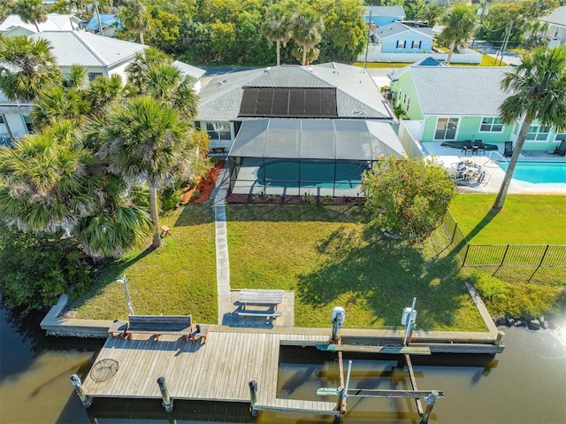 bird's eye view with a residential view