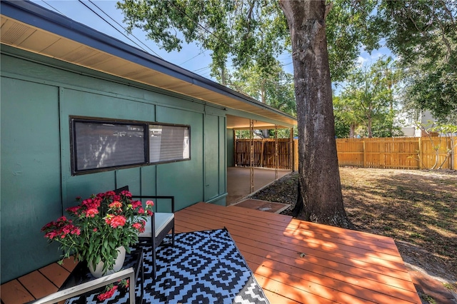 wooden terrace with fence