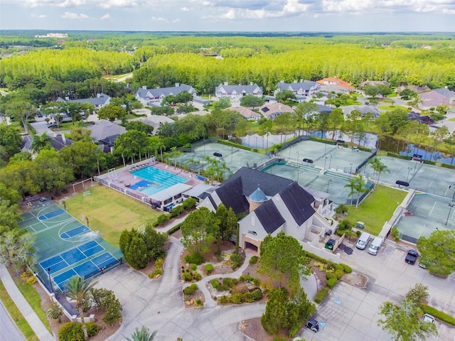 6006 Chellas Ct, Lutz, FL 33558 - bird's eye view with a wooded view