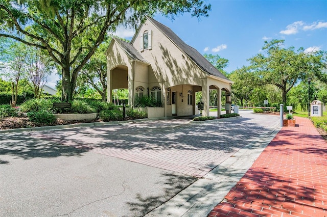 6006 Chellas Ct, Lutz, FL 33558 - view of front of property with stucco siding and decorative driveway