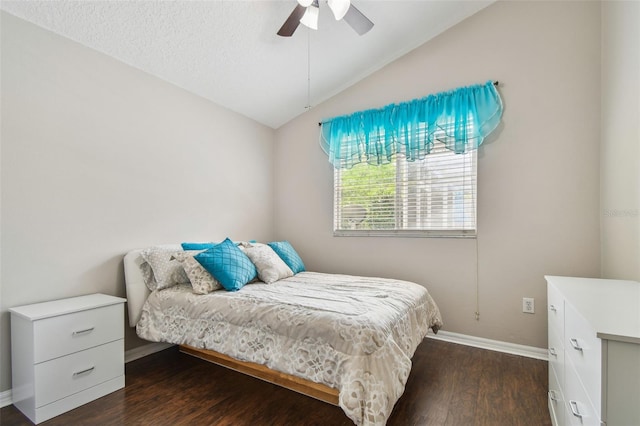 6006 Chellas Ct, Lutz, FL 33558 - bedroom featuring vaulted ceiling, wood finished floors, and ceiling fan