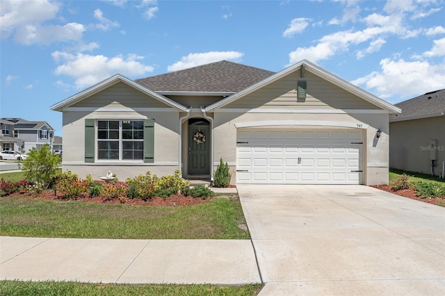 947 Serchio St, Haines City, FL 33844 - ranch-style house featuring a garage, stucco siding, and concrete driveway