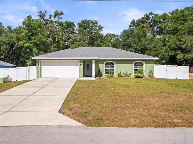 30 N Kaufman Ter, Inverness, FL 34453 - single story home with a gate, an attached garage, driveway, and a front yard