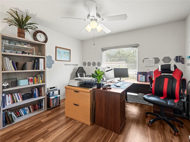 30 N Kaufman Ter, Inverness, FL 34453 - home office with ceiling fan and wood finished floors