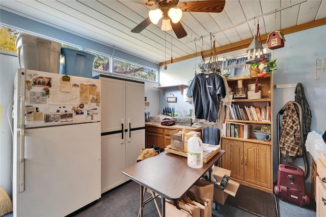office featuring a ceiling fan