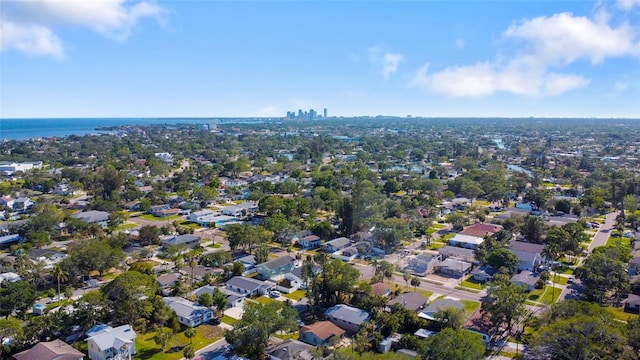birds eye view of property with a residential view