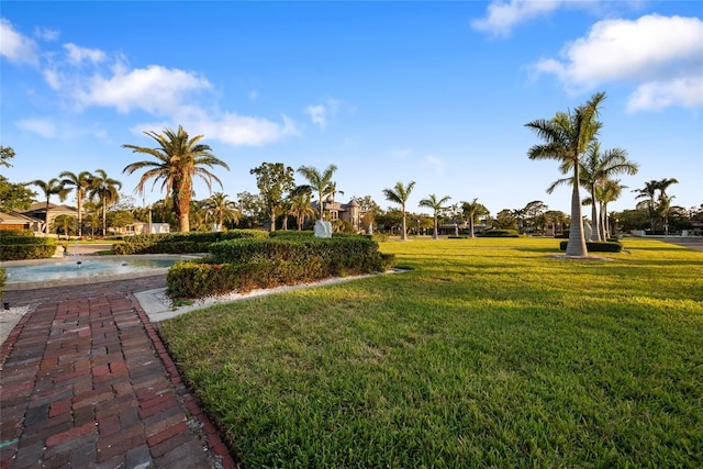 view of property's community featuring a yard