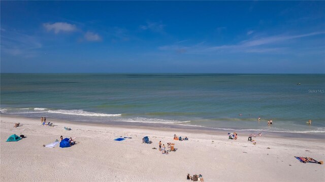 property view of water with a beach view