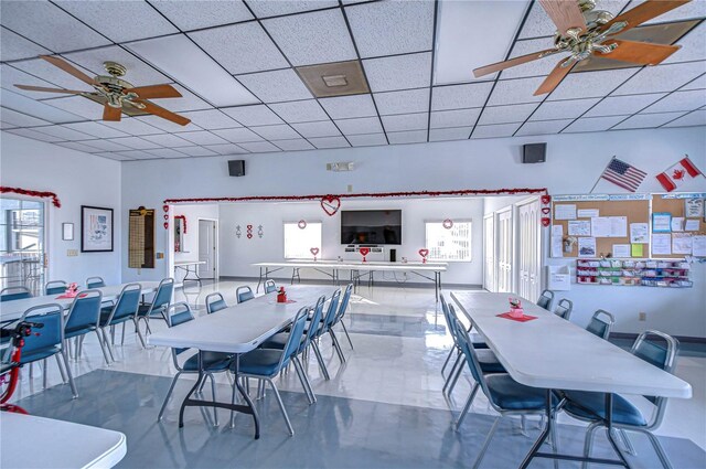5906 Greenbriar Ct, Zephyrhills, FL 33542 - dining room with a ceiling fan